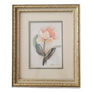 Peggy Abrams Floral Tulip Wall Decor Vintage Wall Print Art